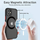 Magnetic Matte Shockproof Case For iPhone