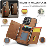 2 In 1 Detachable Magnetic Leather Wallet Case For iPhone