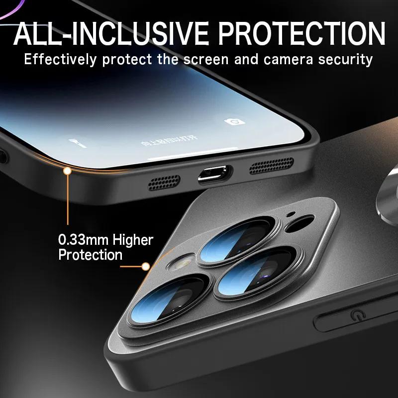 Magnetic AG Matte Tempered Glass Case for iPhone