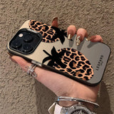 Leopard Print Strawberry Matte Laser Case For iPhone