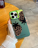 Leopard Print Strawberry Matte Laser Case For iPhone