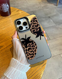 Leopard Print Strawberry Matte Laser Case For iPhone