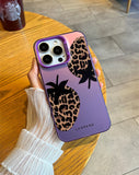 Leopard Print Strawberry Matte Laser Case For iPhone