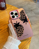 Leopard Print Strawberry Matte Laser Case For iPhone