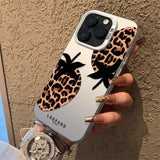 Leopard Print Strawberry Matte Laser Case For iPhone