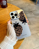 Leopard Print Strawberry Matte Laser Case For iPhone