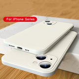 Square Liquid Silicone Case For iPhone