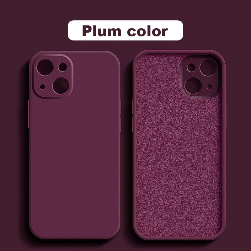 Square Liquid Silicone Case For iPhone