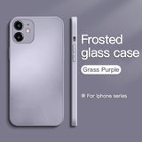 Original Square Frosted Tempered Glass Case For iPhone