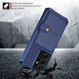 Leather Wallet Armor Shockproof Case for Samsung Galaxy