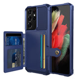 Leather Wallet Armor Shockproof Case for Samsung Galaxy