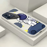 Cartoon Astronaut Luxury Phone Case For iPhone