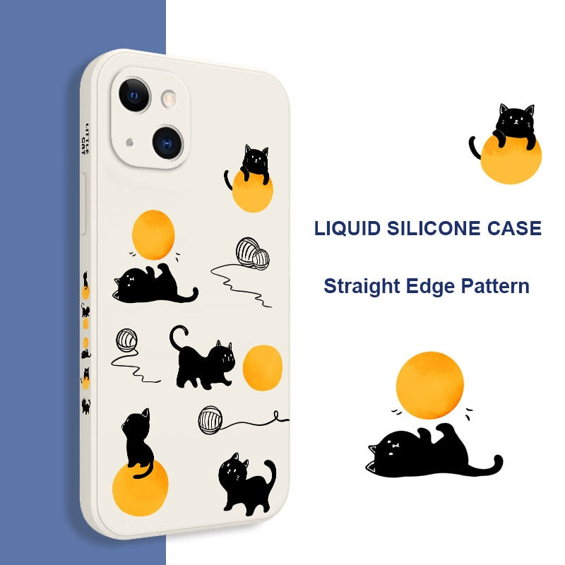 Cat Playing Rope Phone Case For iPhone