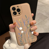 Cute Flowers Leather Case For iPhone