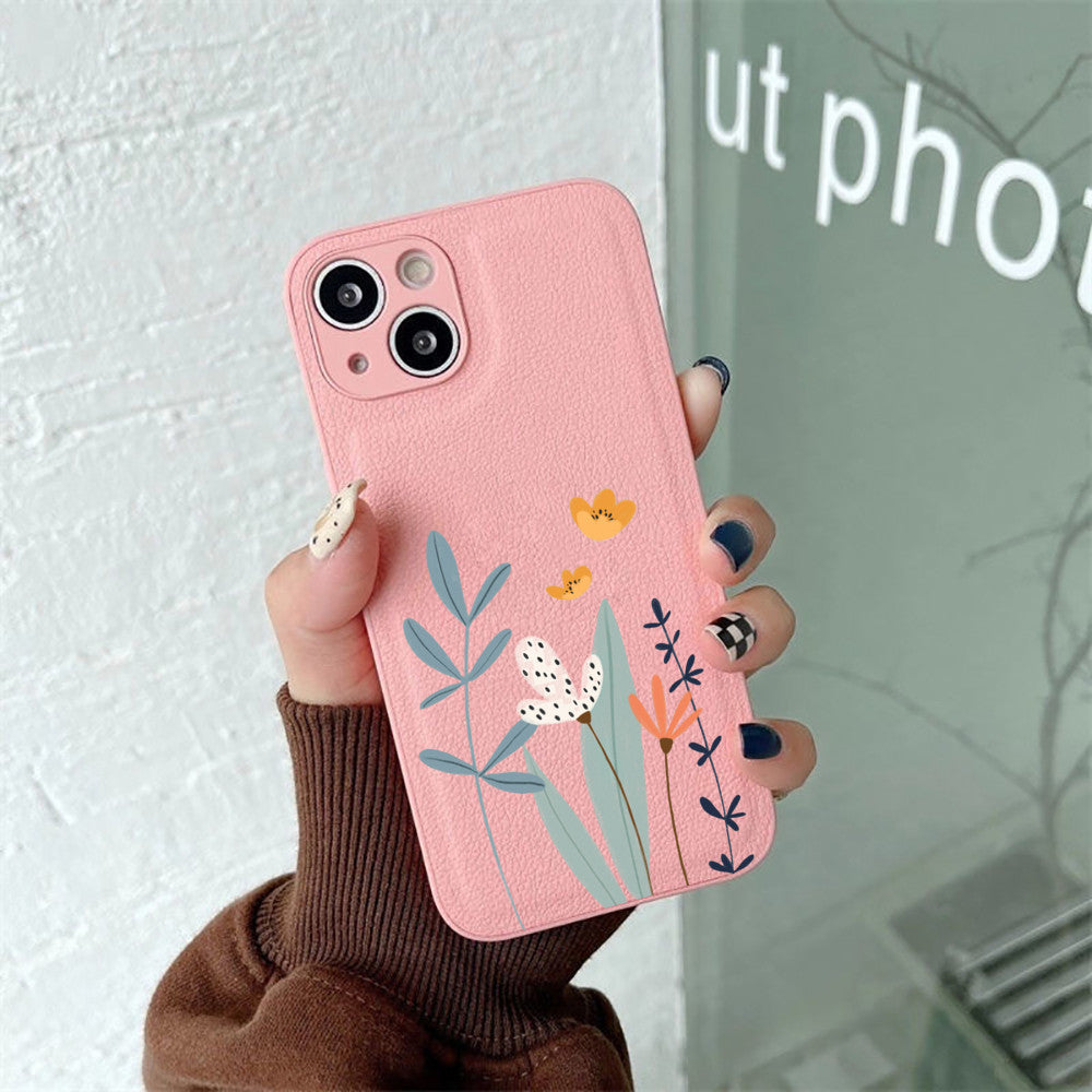 Cute Flowers Leather Case For iPhone