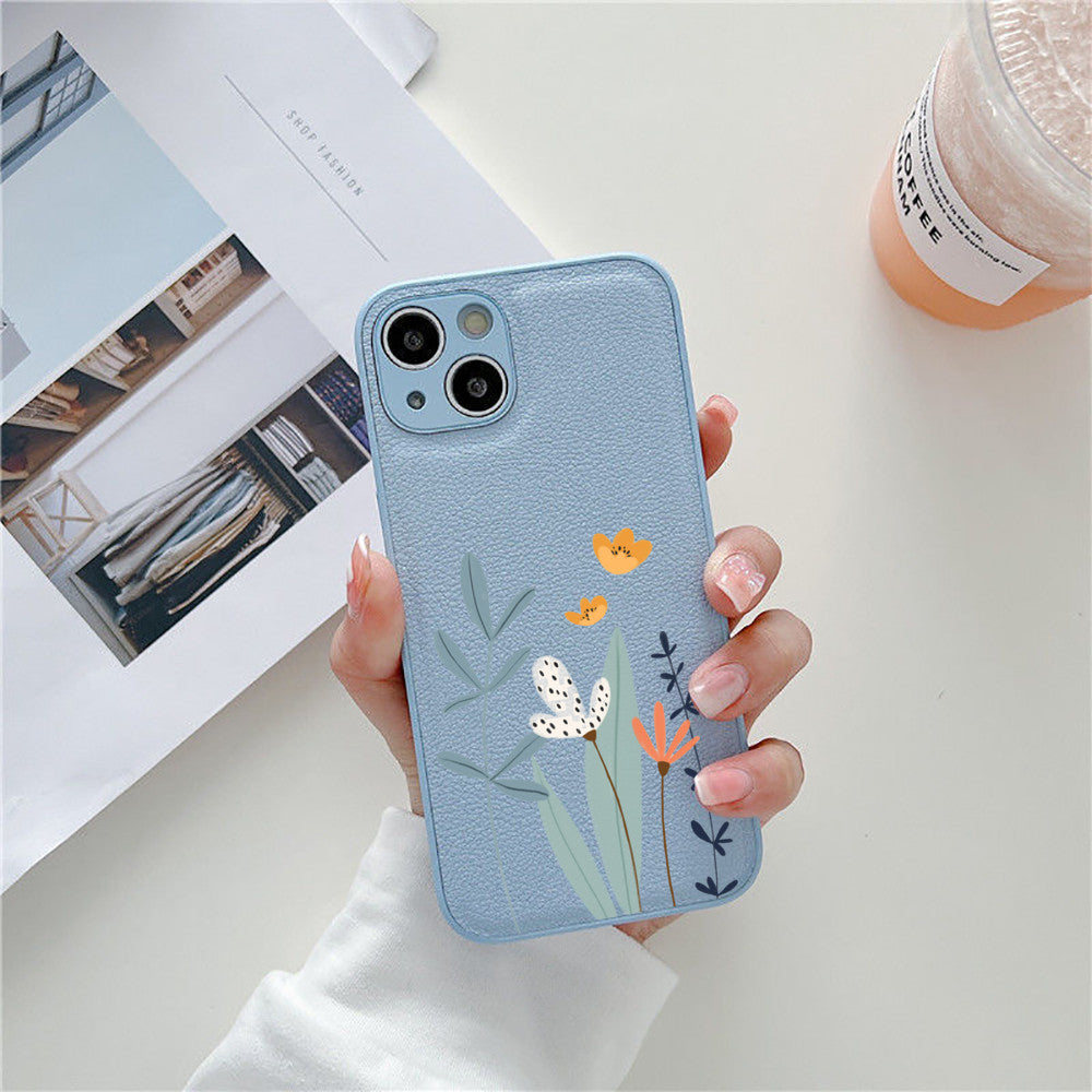 Cute Flowers Leather Case For iPhone