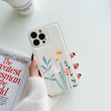 Cute Flowers Leather Case For iPhone