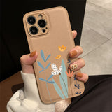 Cute Flowers Leather Case For iPhone