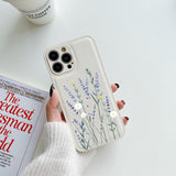 Cute Flowers Leather Case For iPhone