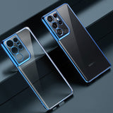 Plating Frame Transparent Silicone Case for Samsung