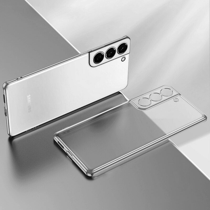 Plating Frame Transparent Silicone Case for Samsung