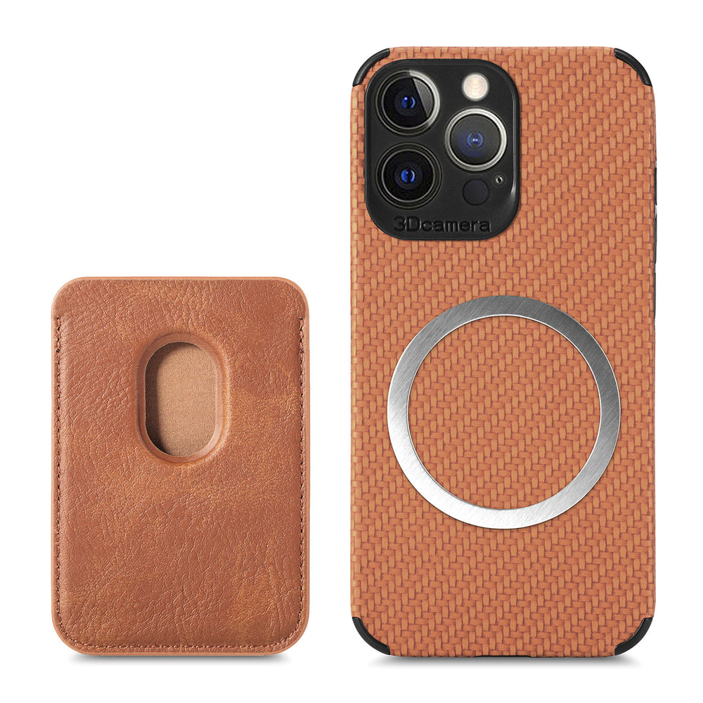 Fiber Texture Leather Wallet Cover For iPhone