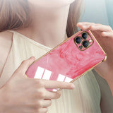 Marble Texture Plating Case For iPhone