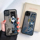 Dragon Tiger Pattern Matte Silicon Hard Case for IPhone