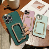 Plating Metal Holder Wrist Bracket Phone Case For iPhone