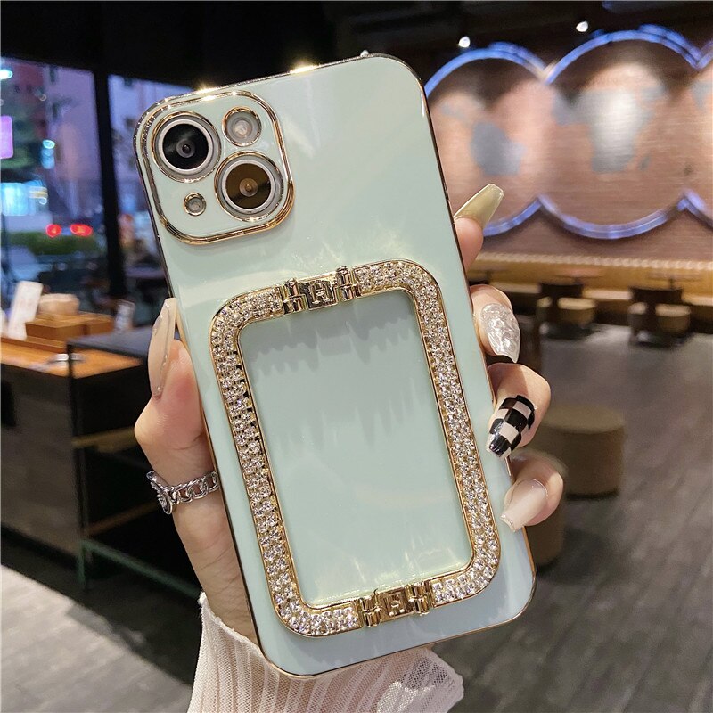 Plating Metal Holder Wrist Bracket Phone Case For iPhone