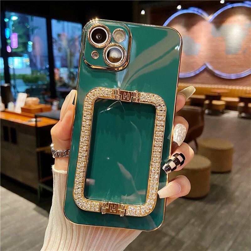 Plating Metal Holder Wrist Bracket Phone Case For iPhone