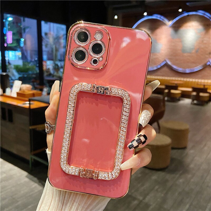 Plating Metal Holder Wrist Bracket Phone Case For iPhone