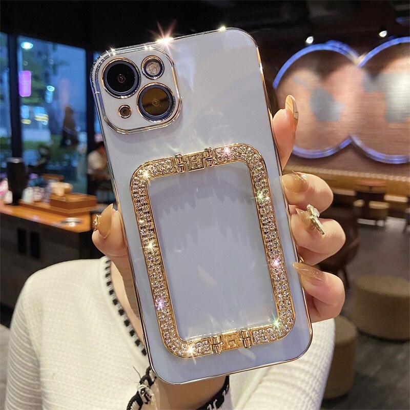 Plating Metal Holder Wrist Bracket Phone Case For iPhone