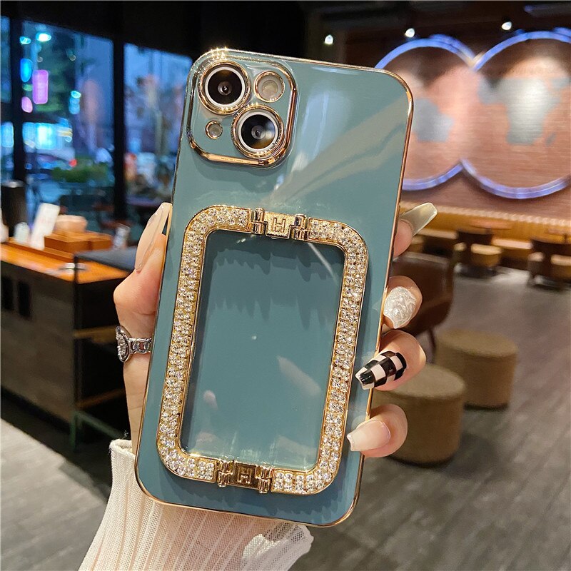 Plating Metal Holder Wrist Bracket Phone Case For iPhone