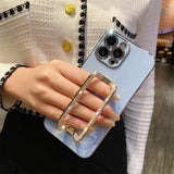 Plating Metal Holder Wrist Bracket Phone Case For iPhone