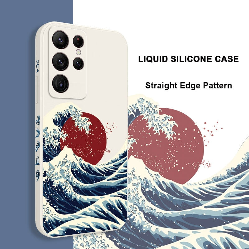 Red Sun Sea Waves Phone Case For Samsung