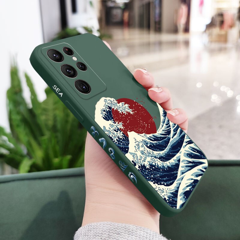 Red Sun Sea Waves Phone Case For Samsung