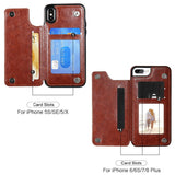 Retro PU Flip Leather Case For iPhone