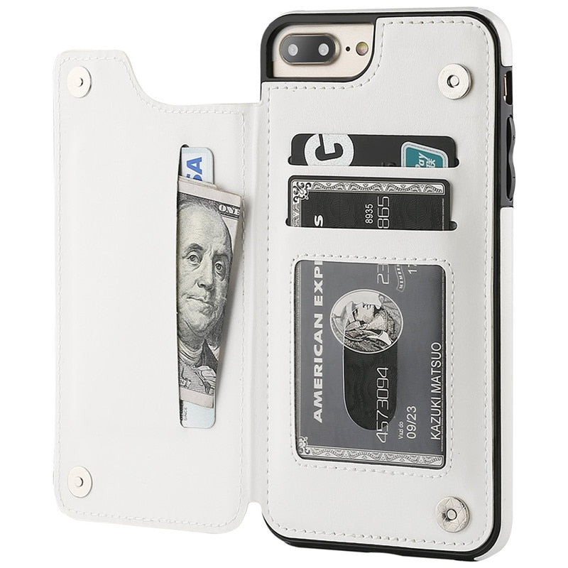 Retro PU Flip Leather Case For iPhone