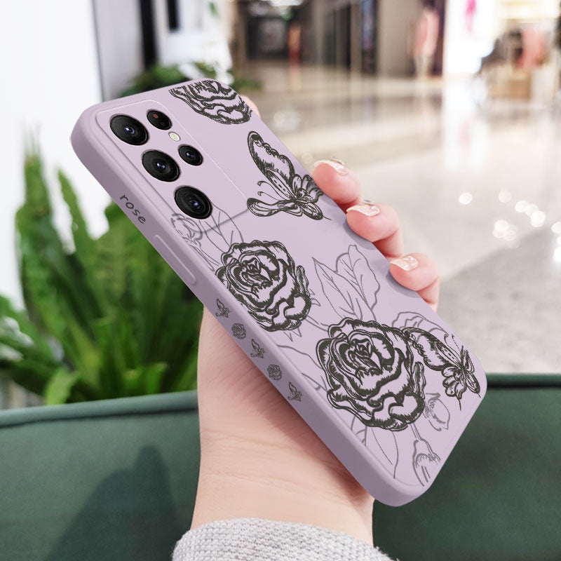 Rose Butterfly Phone Case For Samsung Galaxy