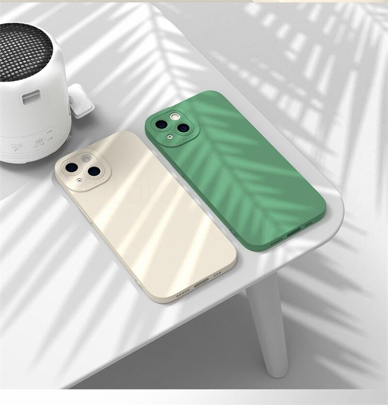 Soft Silicone Solid Color Case For iPhone
