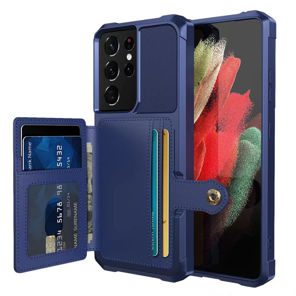 Leather Flip Wallet Photo Holder Case for Samsung