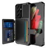 Leather Flip Wallet Photo Holder Case for Samsung