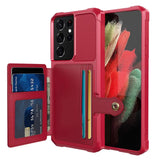 Leather Flip Wallet Photo Holder Case for Samsung