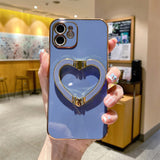 Metal Cute Heart Holder Gold Plating Case For iphone