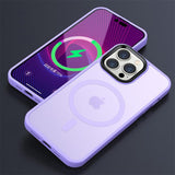 Silicone Magnetic Wireless Charge Shockproof Matte Case For iPhone