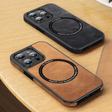 Luxury PU Leather Magsafe Wireless Charging Case For iPhone