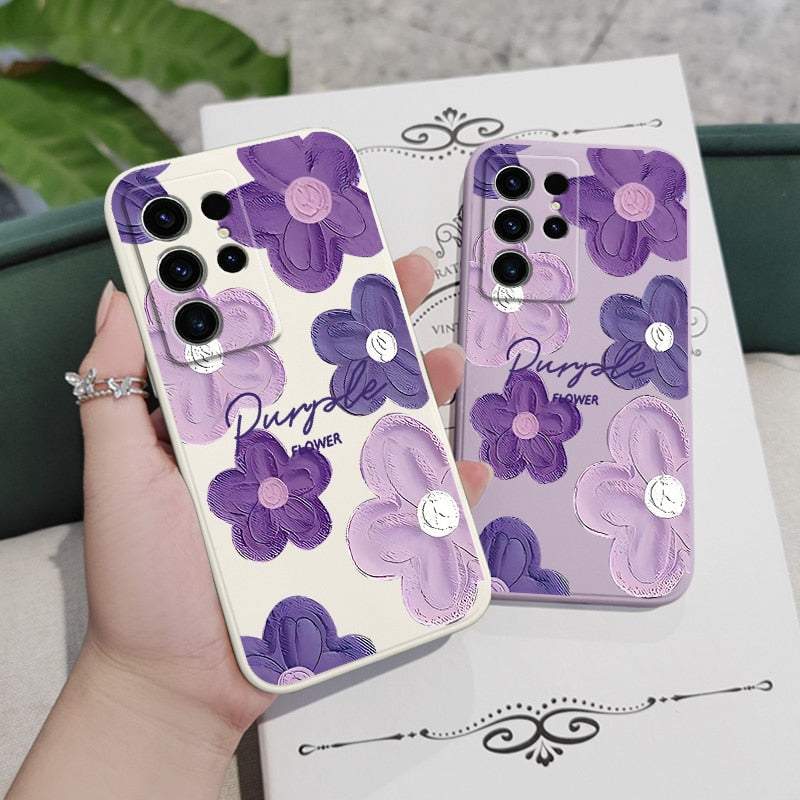 Purple Flower Phone Case For Samsung