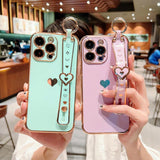 Plating Heart Silicone Soft Case For iPhone