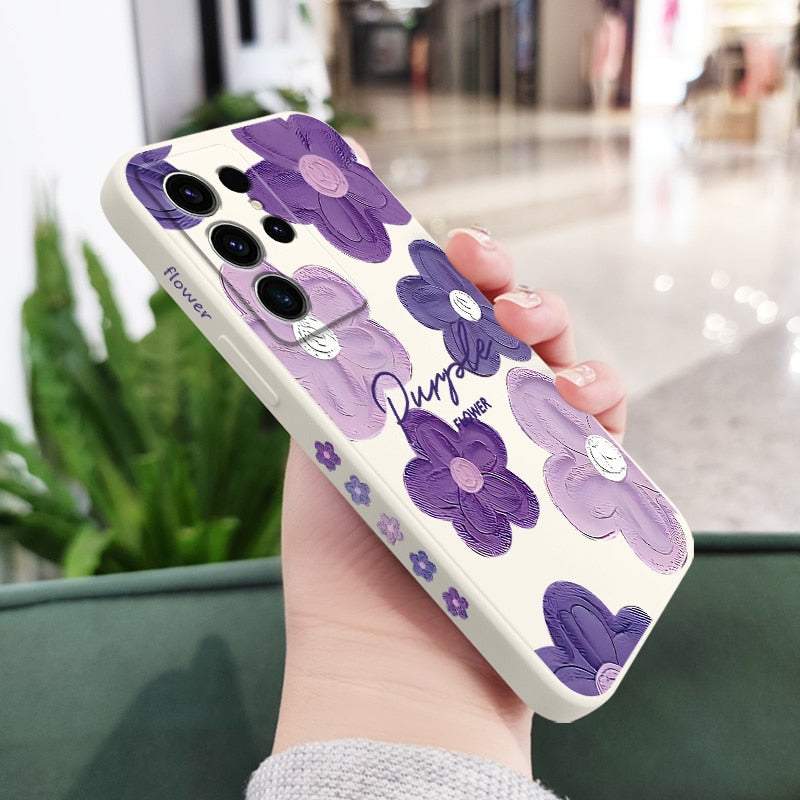 Purple Flower Phone Case For Samsung